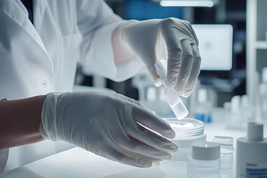 scientist tests talc cosmetics for asbestos in lab